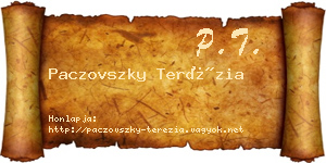 Paczovszky Terézia névjegykártya